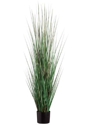60" Faux Green Grass Horse Tail Plant in Black Pot