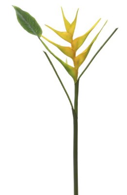 36" Faux Yellow Heliconia Spray