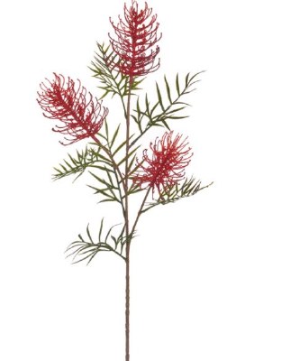 33" Faux Red Grevillea Banksii Spray