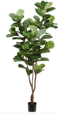 91" Faux Green Fiddle Leaf Tree in Plastic Pot