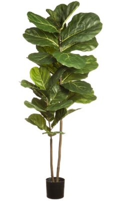63" Faux Green Fiddle Leaf Plant in Pot