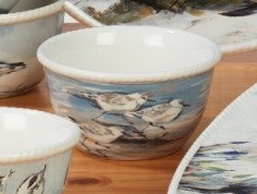 5.5" Round Sandpipers Ceramic Ice Cream Bowl