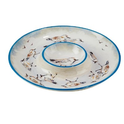 13.25" Shorebirds and Sandpipers Ceramic Chip and Dip