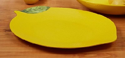 17" Lemon Shape Melamine Platter