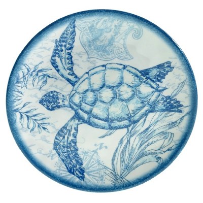 9" Round Oeanic Turtle Melamine Salad Plate