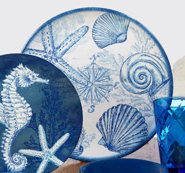 14" Round Oceanic Melamine Platter