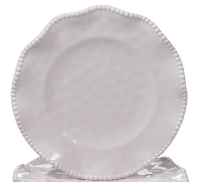 9" Round Cream Perlette Melamine Salad Plate