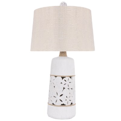 32" Distressed Sand Dollar Rope Table Lamp