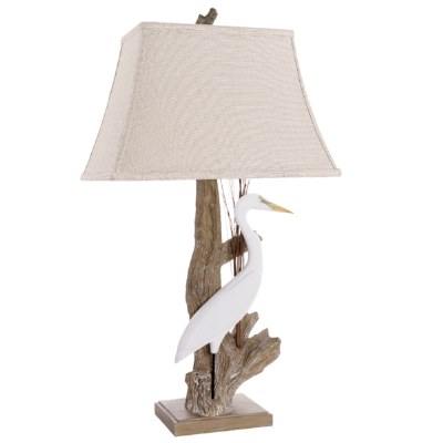 33" White Egret Table Lamp