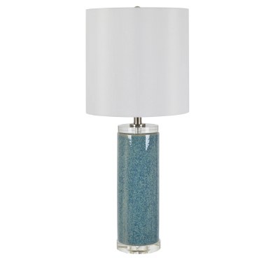 30" Turquoise Moffet Ceramic Column Lamp