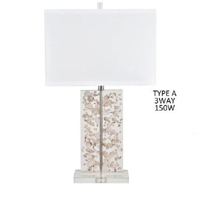 28" Clear Resin Crystal Shell Rectangle Table Lamp