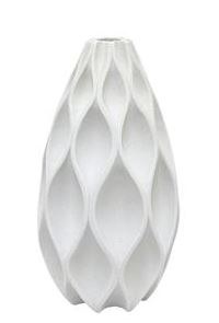 17.5" White Diamonds Vase