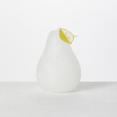 4" White Wax Pear Shaped Candle