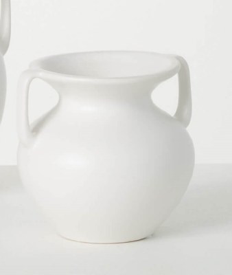 6" Bisque Ceramic Double Handled Urn