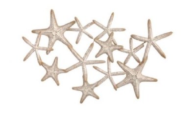 39" Distressed White Metal Starfish Coastal Wall Art Plaque