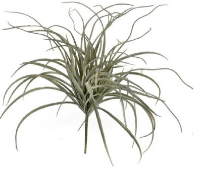 20" Faux Gray Green Curly Grass Bush