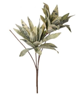 46" Faux Varigated Green Double Yucca Spray