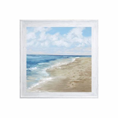 31" SQ Shore Horizon 2 Gel Print With Whitewash Frame