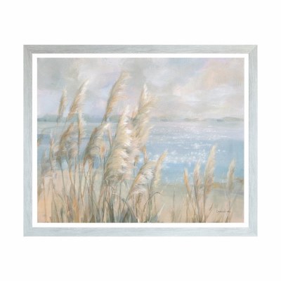 34" x 44" Sea Oats Sparkle Gel Print With Gray Frame