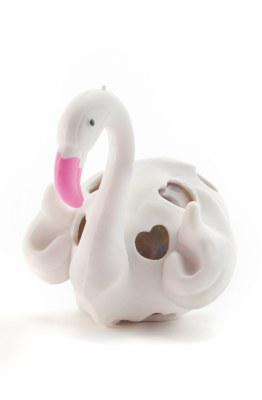 3" White Flamingo Cutout Hearts Squeeze Ball With Beads