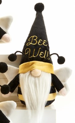 9" Black and Yellow Bee Well Bumblebee Gnome