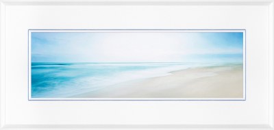 22" x 46" Beach Scape Framed Print Under Glass