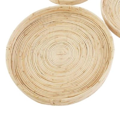 17" Round Natural Cane Tray by Mud Pie