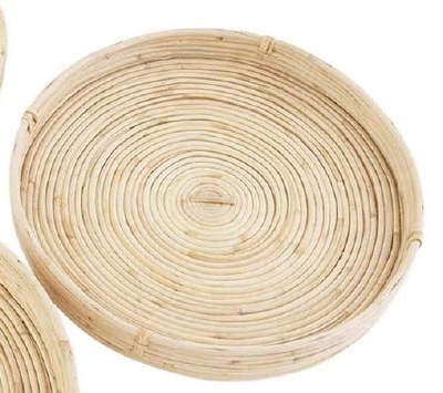 15" Round Natural Cane Tray by Mud Pie