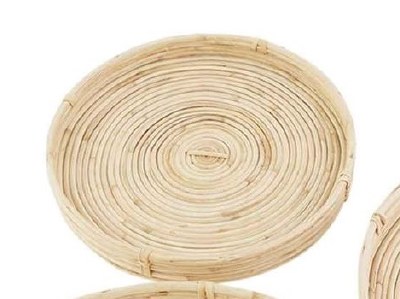 13" Round Natural Cane Tray by Mud Pie