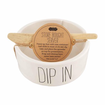 5" Round Store Bought Dip Server With Spreader by Mud Pie