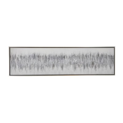 19" x 70" Gray and White Abstract Canvas Framed