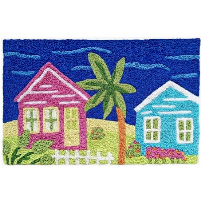 20" x 30" Pink and Blue Tropics House Rug