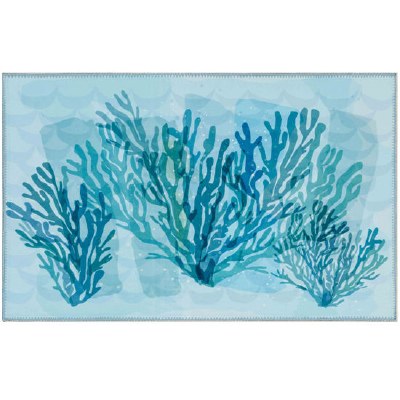 22" x 32" Blue and Aqua Barrier Reef Rug