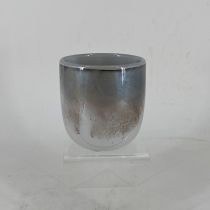 4" Blue, Gray, and Clear Glass Vase