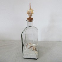 12" Sq Clear Shell Bottle With Topper