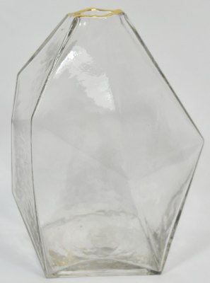 9" Clear Geometric Glass Vase