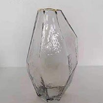 13" Clear Geometric Glass Vase