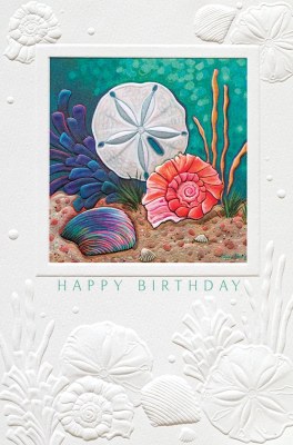 8" x 6" Multicolor Shells Birthday Card