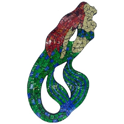 15" Multicolor Mosaic Mermaid Plaque