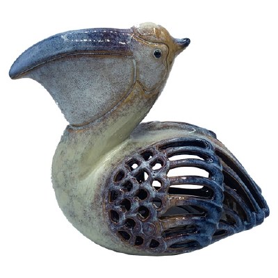 6" Multicolor Ceramic Pelican Yea Light Holder