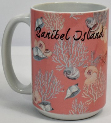 15 OZ Sanibel Island Coral Pattern Mug