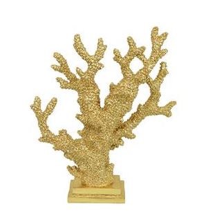 13" Faux Gold Branch Coral