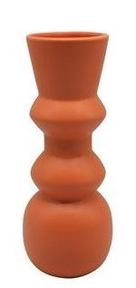 11" Orange Modern Ceramic Vase