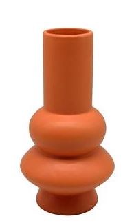 10" Orange Two Blobs Ceramic Vase
