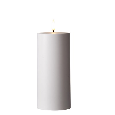 3" x 6" LED 3D Flame White Outdoor Candle