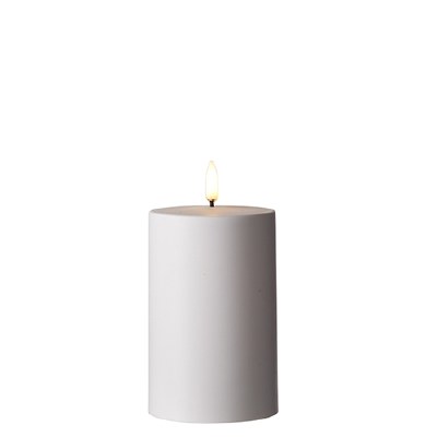 3" x 5" LED 3D Flame White Outdoor Candle