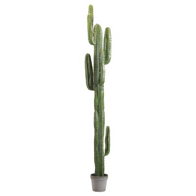 79" Faux Green Cactus in a Gray Pot