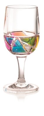 10 oz Mosaic Rainbow Acrylic Wine Glass