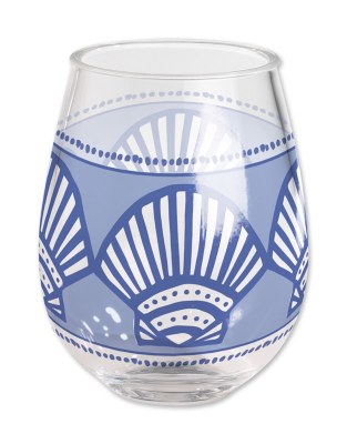 15 oz Periwinkle Shell Stemless Acrylic Wine Glass