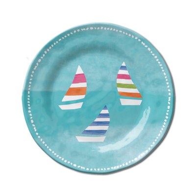 8.5" Round Aqua Regatta Melamine Salad Plate